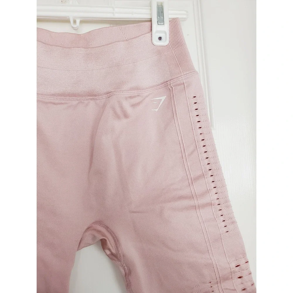 Gymshark‎ Energy+ Perforated Seamless Biker Shorts Pink High Waisted Gym S
